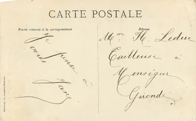 Lourdes — Primeira Aparição da Virgem para Bernadette — C. B. — Verso