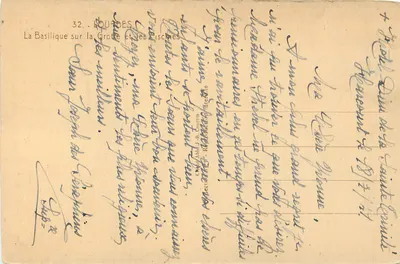 Bazylika nad jaskinią i basenami — Bourdes — Chrétiens J.B. Courtin — Rewers