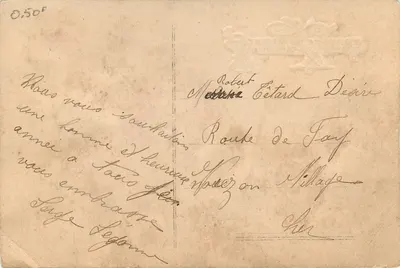 Bouquet de roses — carte de vœux — Verso