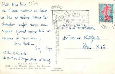 Biarritz — La Grande Plage en het zwembad van het Hotel du Palais — Lumicap — Achterkant