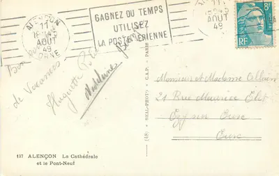 Alençon — Katedra i Most Nowy — C.A.P. n°137 — Rewers