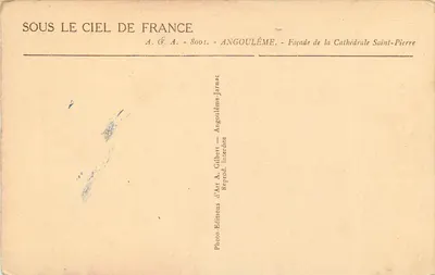 Angoulême — Façada katedry Świętego Piotra — A.G.A. Gilbert — Rewers