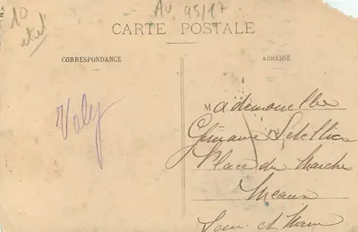 Aérodrome du Camp de Châlons — Biplan Henry Farman en plein vol (moteur Gnôme) — Imprimé par ARNE — Achterkant