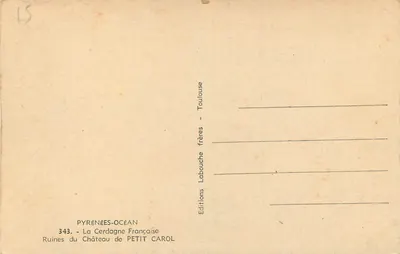 Ruïnes van het Kasteel van Petit Carol — Pyreneeën-Oceaan — Edities Labouche Frères, Toulouse — Achterkant