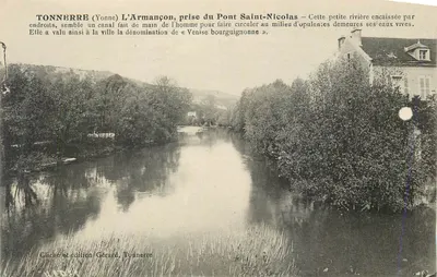 Tonnerre (Yonne) O Armançon, tomada do Ponte Saint-Nicolas — Cliché e edição Gérard, Tonnerre