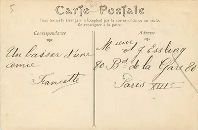 Saint-Jean-de-Luz — Coup de Mer sur la Digue du Soccoa — Côte Basque — Verso