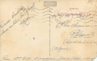 Grasse — Vista Geral — Editor CAP. LEVY-NEURDEIN, NICE, n° 10952 — Verso