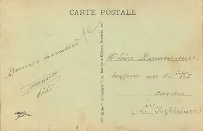 Bordeaux — De Esplanade des Quinconces en het Monument der Girondins — Antieke ansichtkaart n°18 — Achterkant