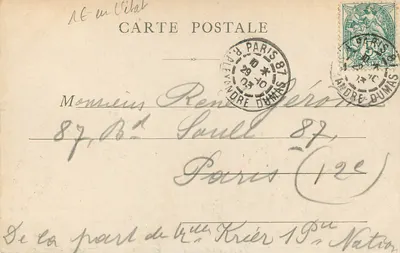 Paryż — Kościół Świętego Eustachiusza — wydawca Alexandre Dumas, nr 87 — Rewers