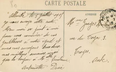 Abbeville — Detalhe do Monumento do Almirante Courbet — LL. n° 67 — Verso