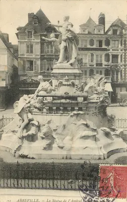 Abbeville — A Estátua do Almirante Courbet — Editor A. Neau