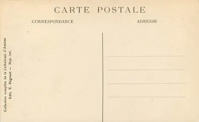 Amiens — Vista panorâmica — Edição E. Régnaut, Amiens — Verso