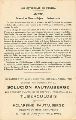 Amiens — Cattedrale Nostra Signora (Facciata ovest) — Collezione della Kolarsine e della Soluzione Pautauberge — Verso