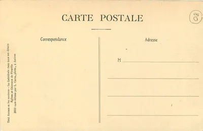 Amiens — Katedra - Wjazd św. Firminusa — Plaques Supra — wydawca L. Caron — Rewers