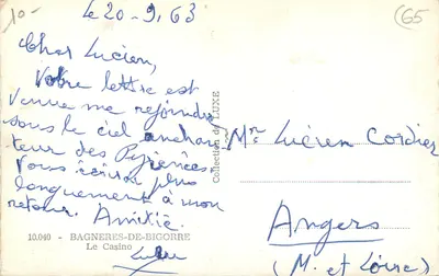 Bagnères-de-Bigorre — Le Casino — Editor LUXE, n° 10.040 — Verso