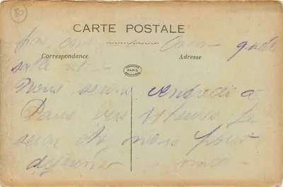 Bombardowanie AMIENS — Wnętrze Sali Widowiskowej — Fototypia Paryż Baudinière — Rewers