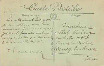 Abbeville — A Place do Amiral Saint-Simon — Editor Lévy Fils et Cie, Paris — Verso