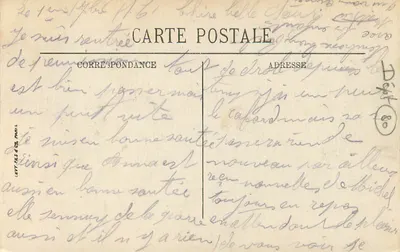 Amiens — Złota Panna Maryja ozdabiająca filar drzwi katedry — LL — Rewers
