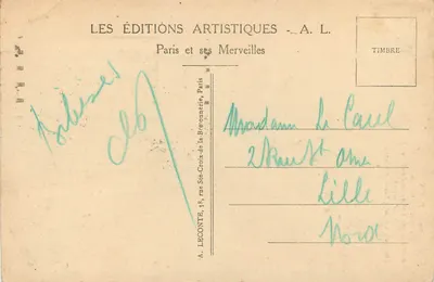 La Sainte-Chapelle — Parijs — Artistieke Uitgaven A.L. n°57 — Achterkant