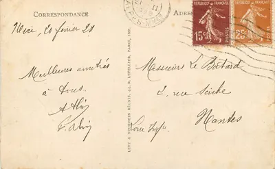 Nice — A Promenade dos Ingleses — English Promenade — editor R. Letellier, n° 295 — Verso