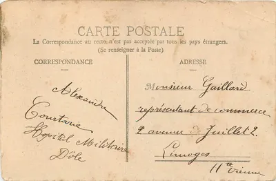 Dôle - Rue des Arènes i Place aux Fleurs — A la Civette, Francour, Wydawca — Rewers