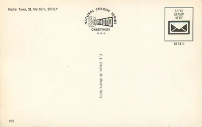 Higher Town, St. Martin's — Scilly — Copphoto Natural Colour Series, n° C15311 — Verso