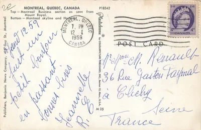 Montreal, Kanada — widok miasta i portu — Couleurpicture Publishers — Rewers