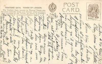 Porta dos Traiçoeiros. Torre de Londres — British Printing, n° 30 — Verso