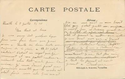 Pałac w Versailles — Środkowa fasada zachodnia — Héliotypie A. Bourdier — Rewers