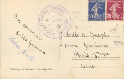 Teleferyk Brévent i Aiguilles — Chamonix Mont-Blanc — wydawca nieznany, numer seryjny nie widoczny — Rewers