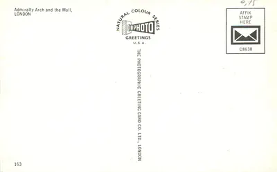 Arch Admirałski i Mall — Londyn — seria kolorów naturalnych, C8638 — Rewers