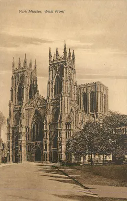 Catedral de York, fachada ocidental — vista da fachada ocidental — cartão postal