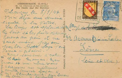Chenonceaux (Indre-et-Loire) — Zamek i Ogrody — Wydawca E.C. n°31 — Rewers