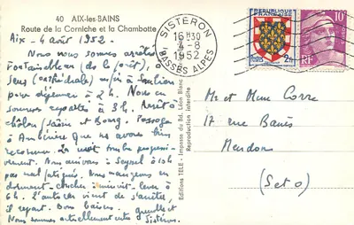 Vista do lago de SISTERON — editor Télé, n°40 — Verso