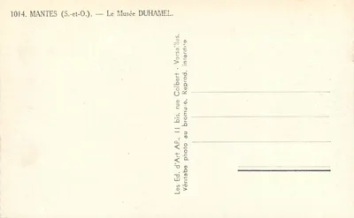 Mantes (S.-et-O.) — Le Musée Duhamel — Éd. d'Art AP, rue Colbert — Rewers
