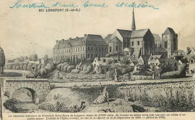 Longpont (S.-et-O.) — Abadia de Nossa Senhora — gravura de 1792