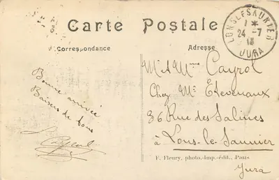 Paryż — Nowe angielskie ogrody Louwra — Arc de Triomphe du Carrousel — wydawca F. Fleury, n° 421 M — Rewers