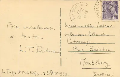 O Pai Charles de Foucauld em Notre-Dame-des-Neiges — por La Bastide (Lozère) — Jean Bernard, Edição Stienne, 1930 — Verso