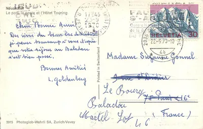 Porto de Neuchâtel — Exposição Nacional do Mobiliário — Photoglob-Wehrli SA, Zurich/Vevey — Verso