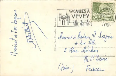 Castelo de Chillon e Dentes do Meio-Dia — Edição Phot. Petrochet, Lausanne, n° 5706 — Verso
