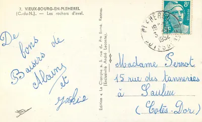 La Cigogne — skały w dolnej części — wydanie «La Cigogne», Rennes — Rewers