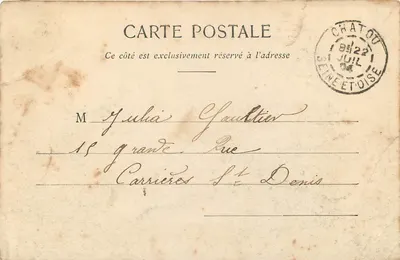 Les fiancés — scène de flirt sur quai — Phototypie A. Berquet et Cie, Nancy — Rewers