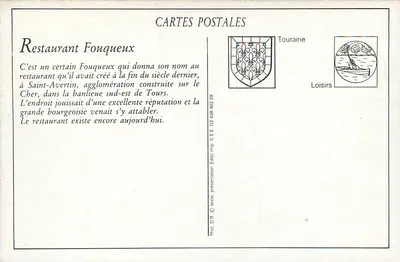 Saint-Avertin (Loir-et-Cher) - Restaurante Fouqueux - H.B. - 2 — Verso