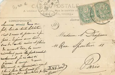 Bilhete postal antigo Environs de Vailly Château de Conde-sur-Aisne — Verso