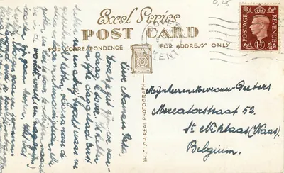 Entrada al Castillo de Dover — Tarjeta postal de la serie Excel — 34A — Reverso