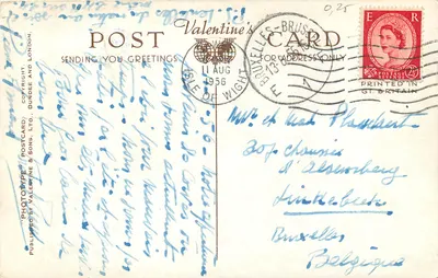 Blackgang Chine, Wyspa Wight — widok z wyżyny i ścieżek — Valentine's Postcard & Sons Ltd, nr K.6820 — Rewers