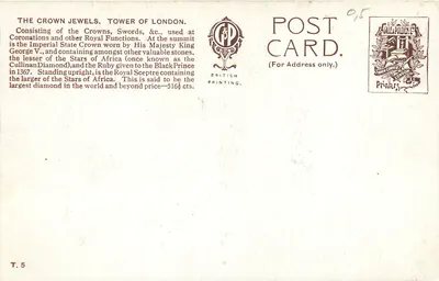 Szlachetne Skarby Królestwa — Wieża Londynu — British Printing — Rewers