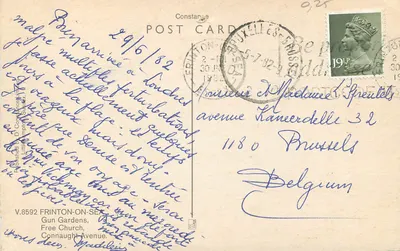 O Galleon — Frinton-on-Sea — V.8592 Gun Gardens, Free Church Avenue — Verso