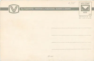 Londen 's nachts — Valentine Printers & Publishers, Dundee & London — Achterkant
