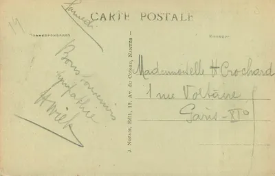 Bilhete postal antigo St-Aubin-sur-Mer (Calvados) A Praia — Verso